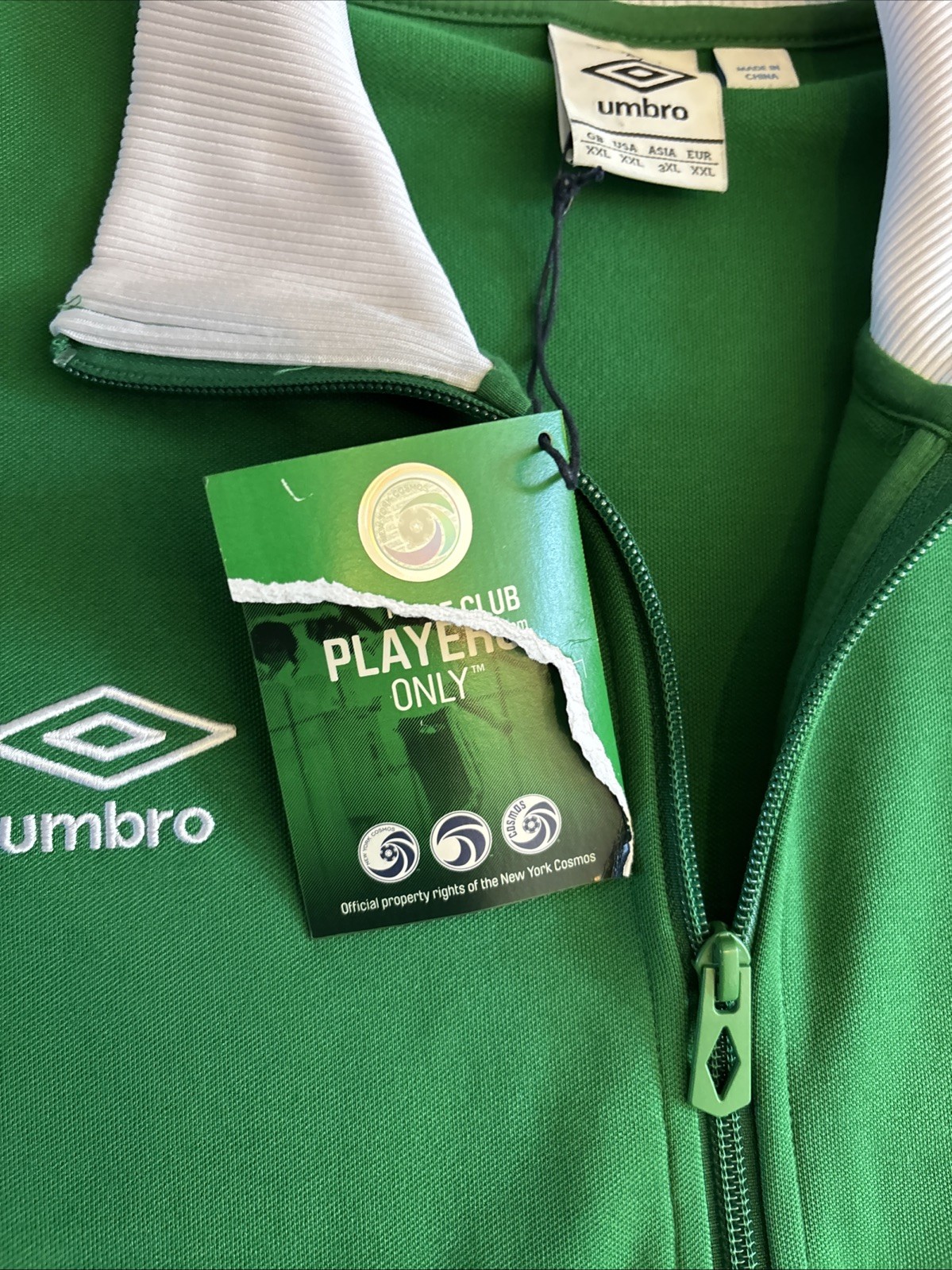 Umbro New York Cosmos Soccer Track Jacket Green Adult Unisex Full Zip Sz XXL NEW