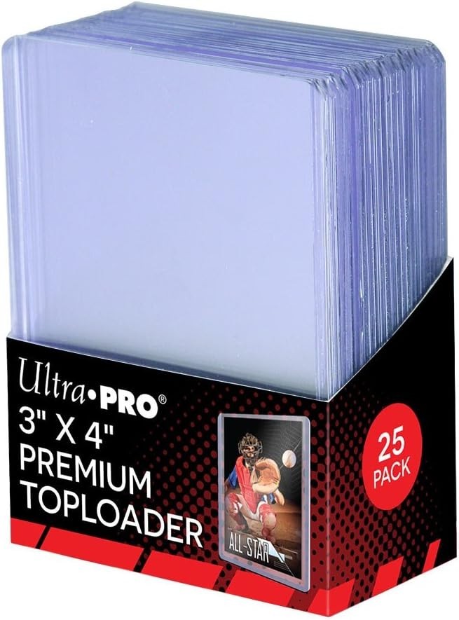 Card Protector 3 x 4 Inches PVC Toploader 25 Pack Ultra Clear Durable