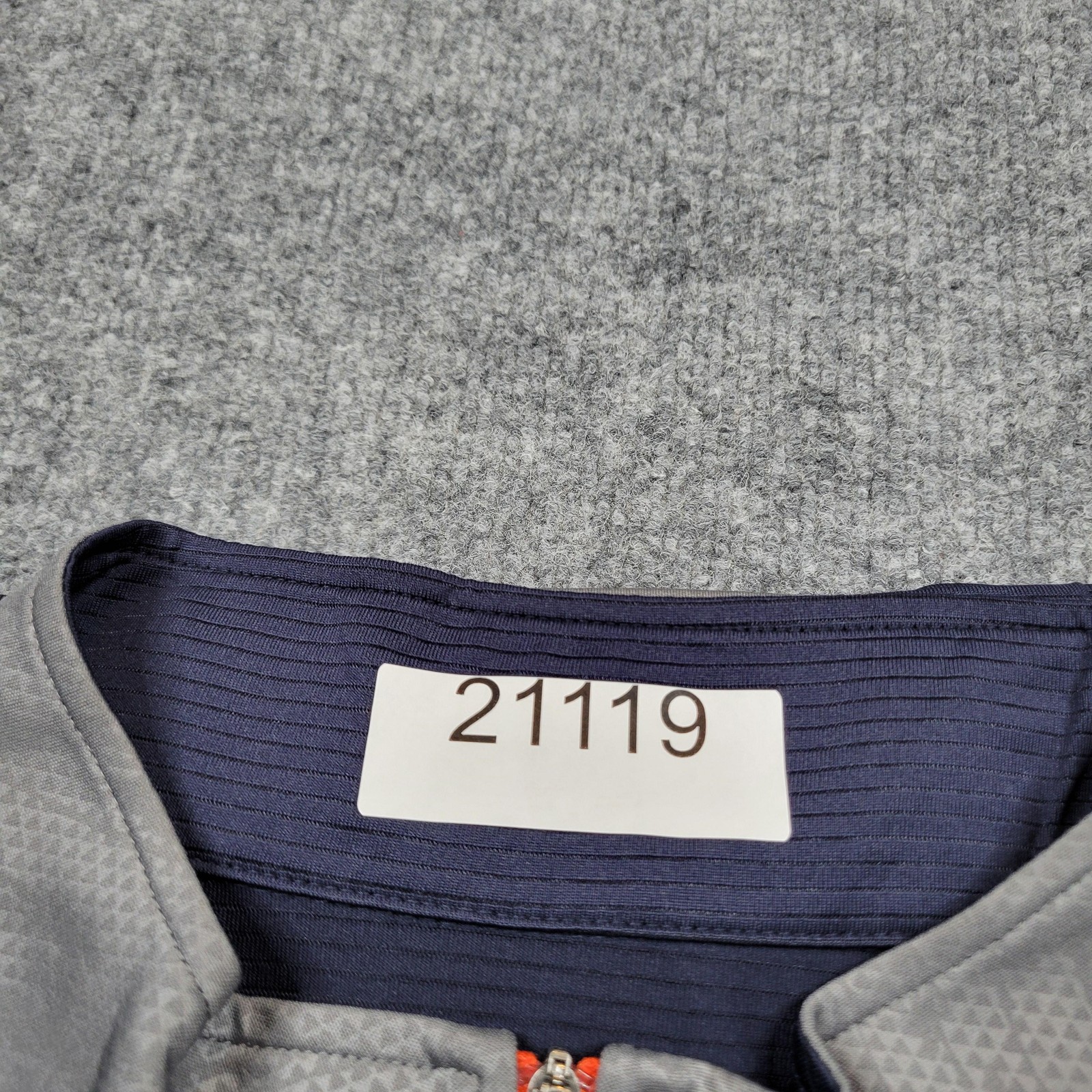 Chicago Bears Shirt Mens 3XL Gray Navy NFL Football 1/4 Zip Top Tee Long Sleeve