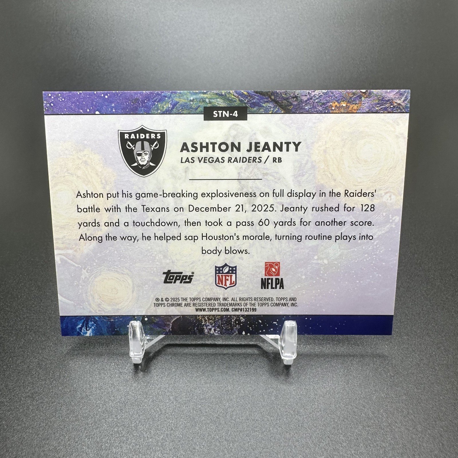 2025 Topps Cosmic Chrome Ashton Jeanty Green Space Dust /75 STN-4 RC Rookie