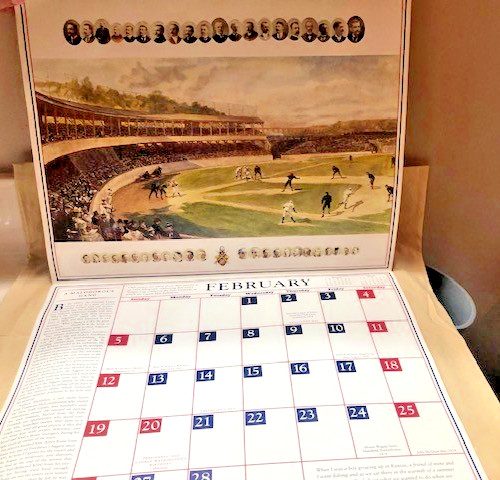 Baseball 1995 Calendar/Illustrated History by Geoffrey Ward & Ken Burns, Mint