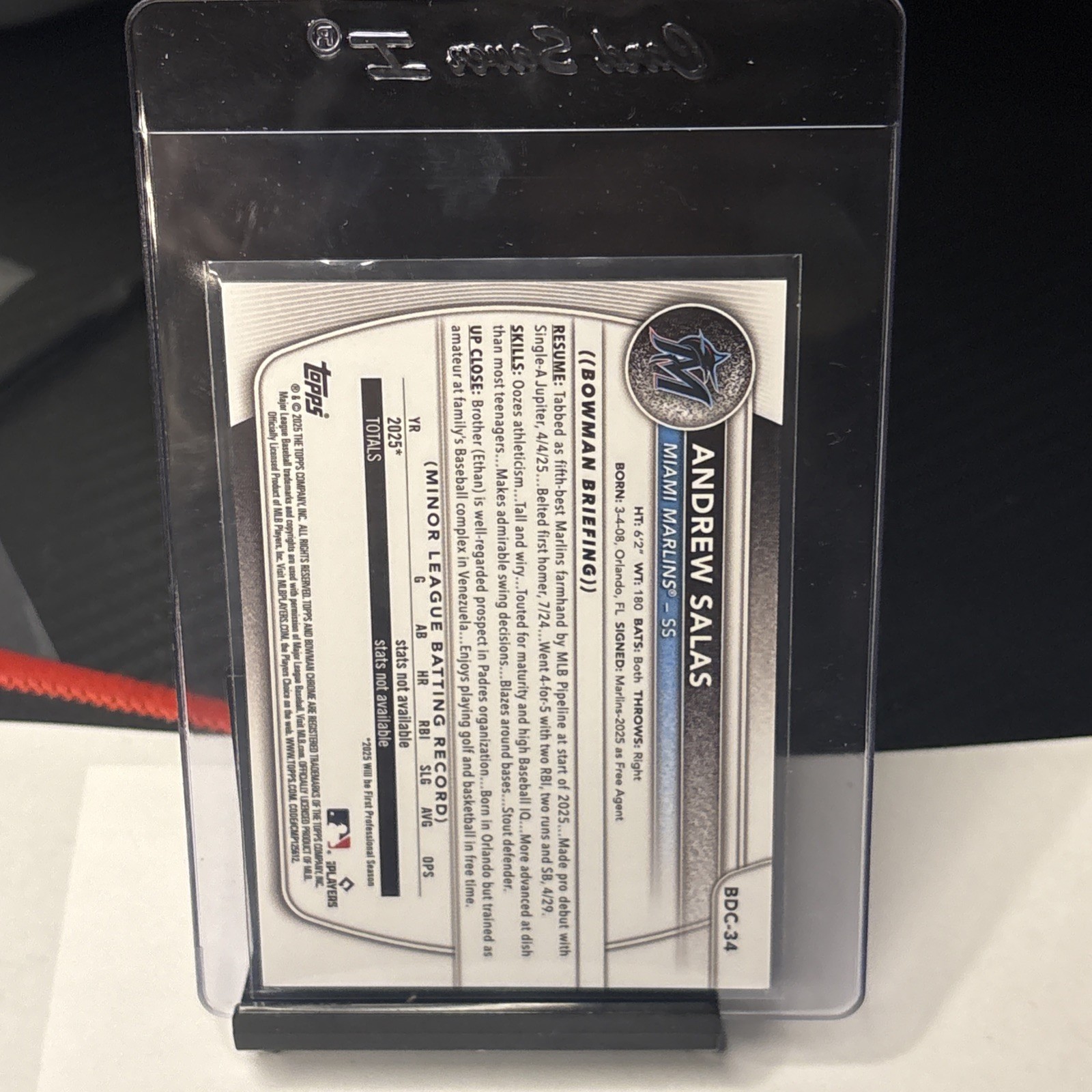2025 Bowman Chrome – Andrew Salas Snack Pack Sunflower Seeds BDC-156
