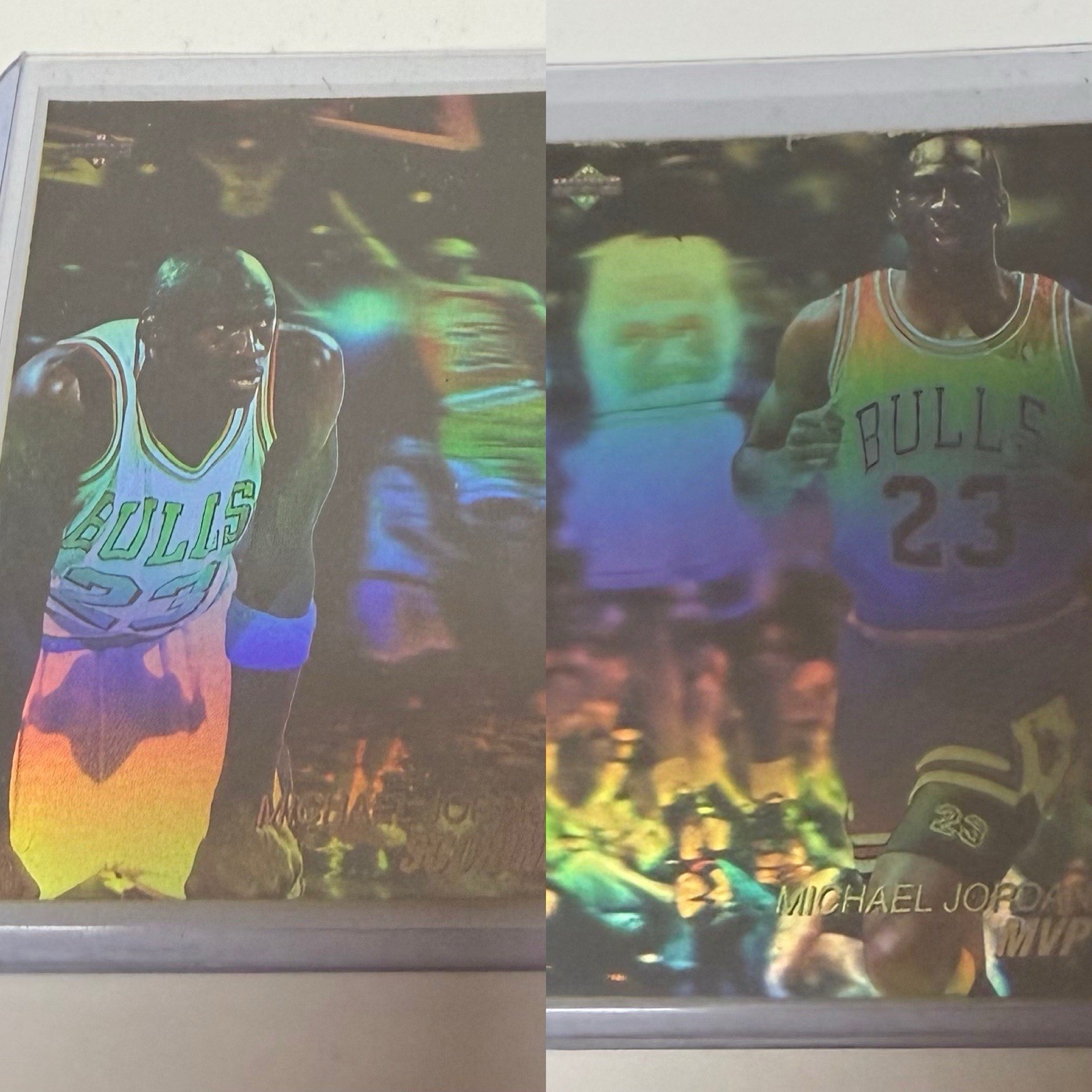 1991 + 1992 Upper Deck Award Winners Michael Jordan AW1 Hologram Lot x2 Mint