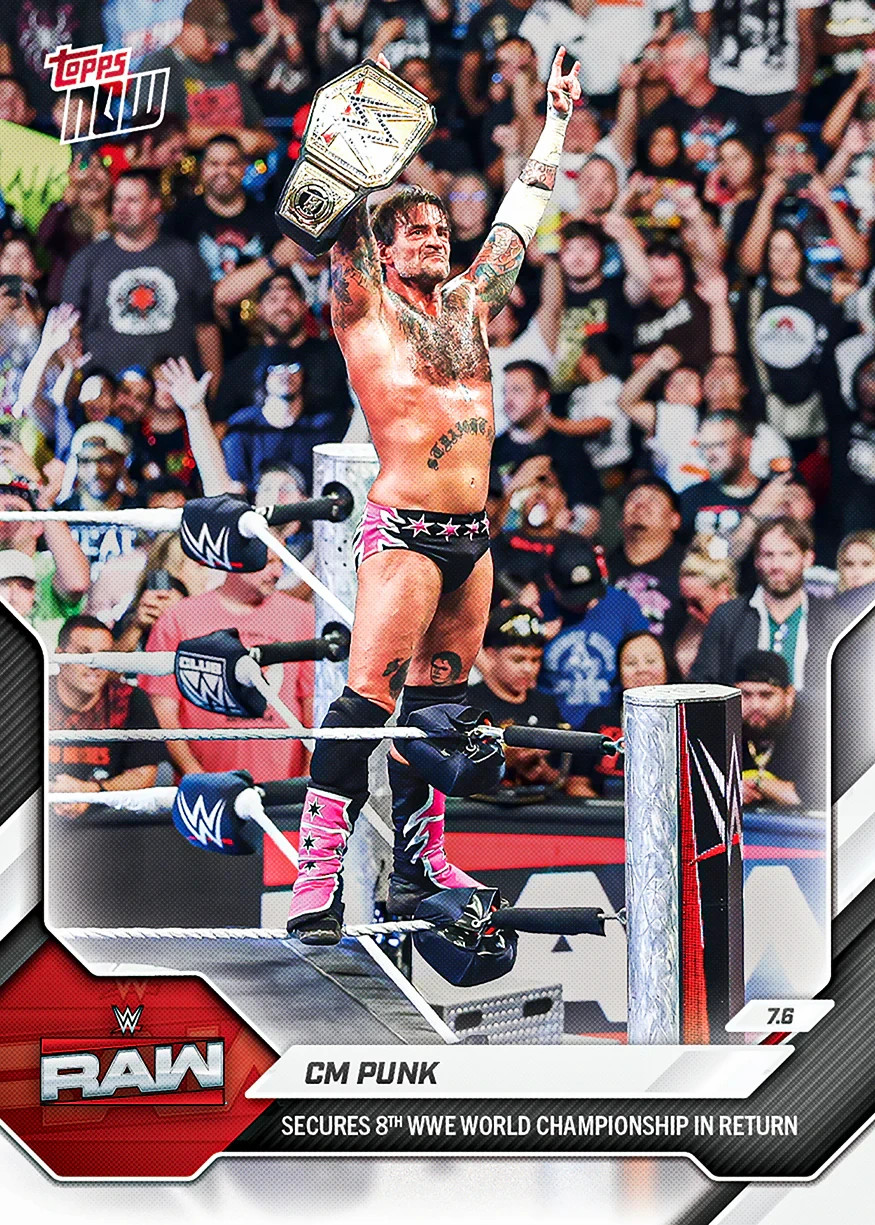 CM Punk 8th World Championship – 2026 WWE Topps NOW – Card 70 Presale