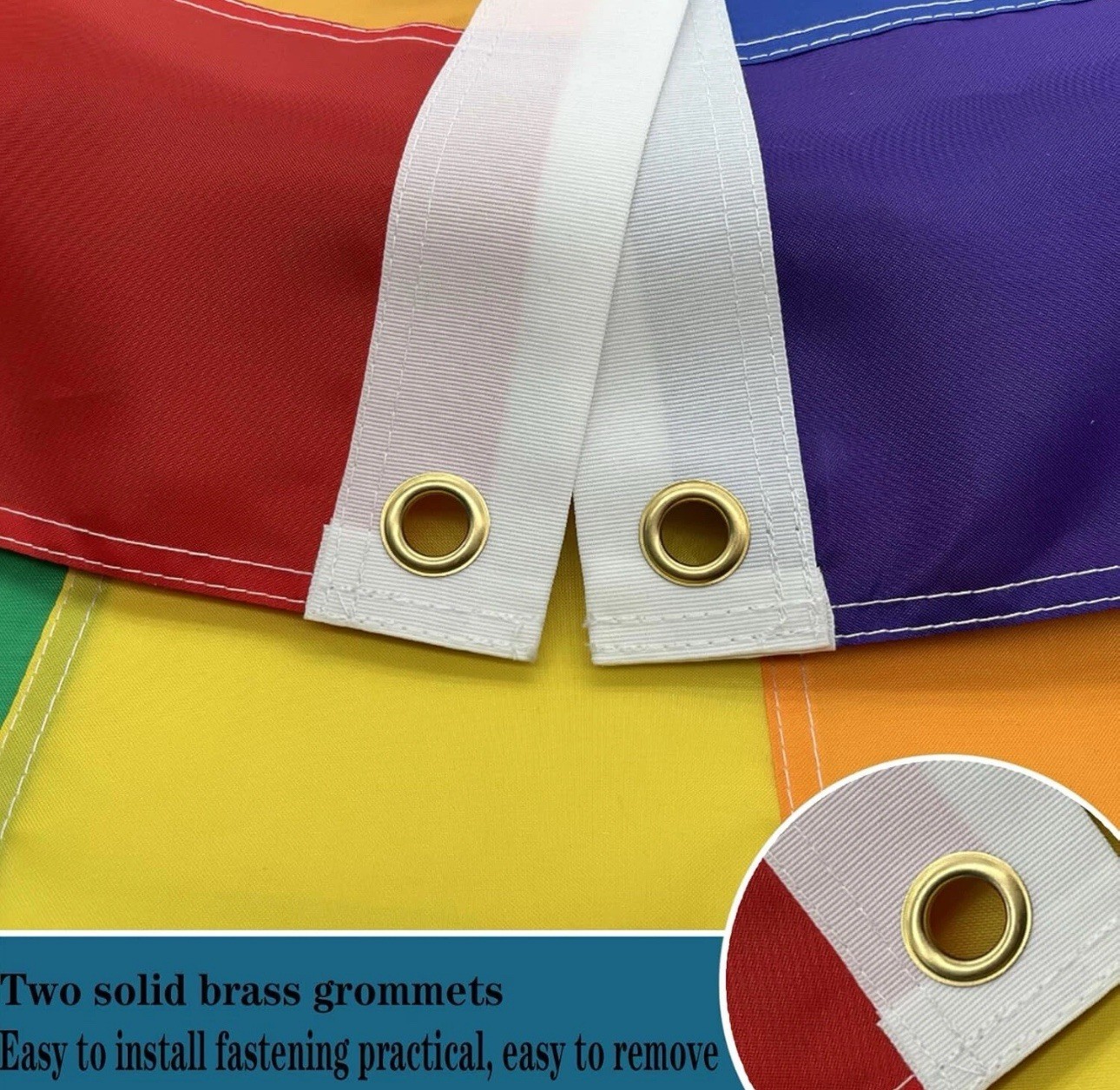 LGBTQ Rainbow Gay Pride Flags 3×5 Outdoor Made in USA- Banner…