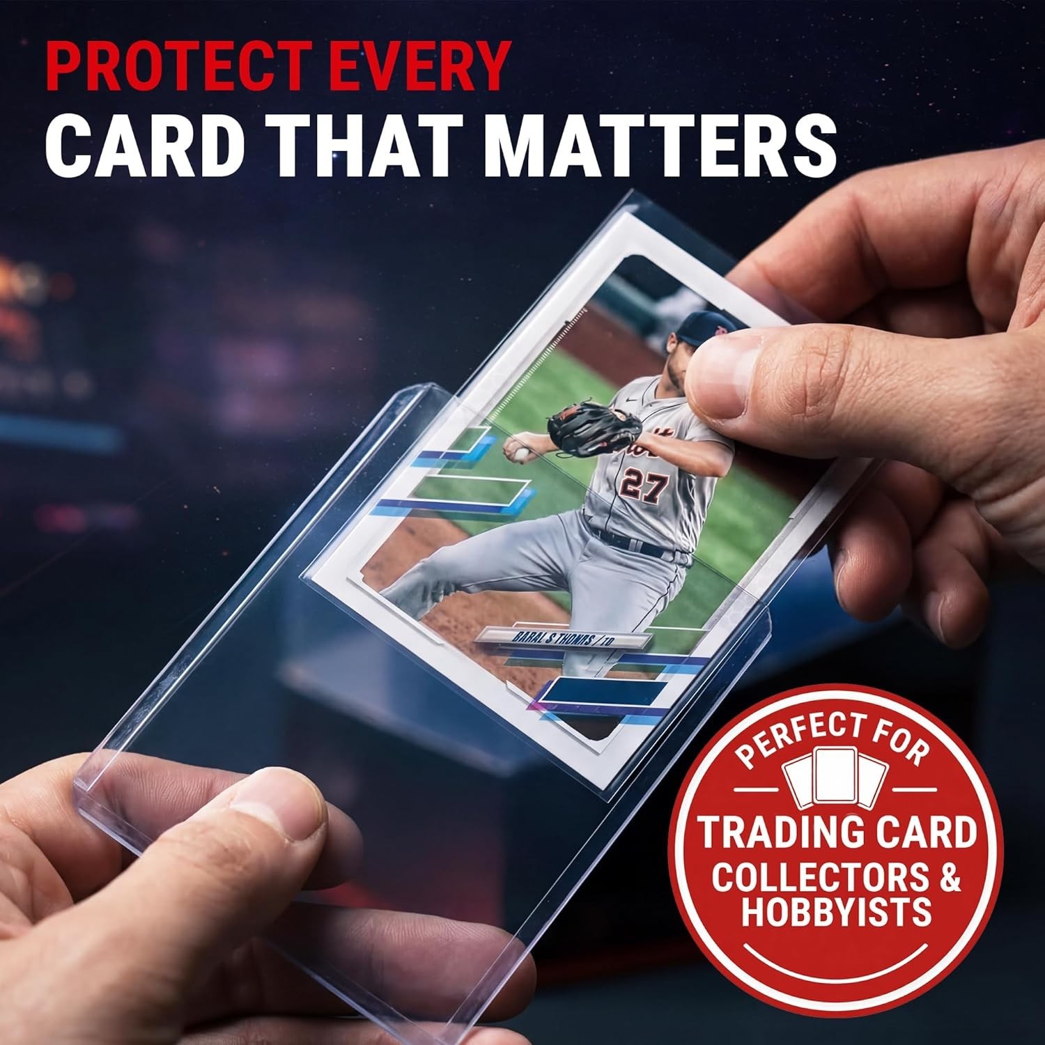 100 Clear Toploaders and Soft Sleeves for Standard Size Trading Cards