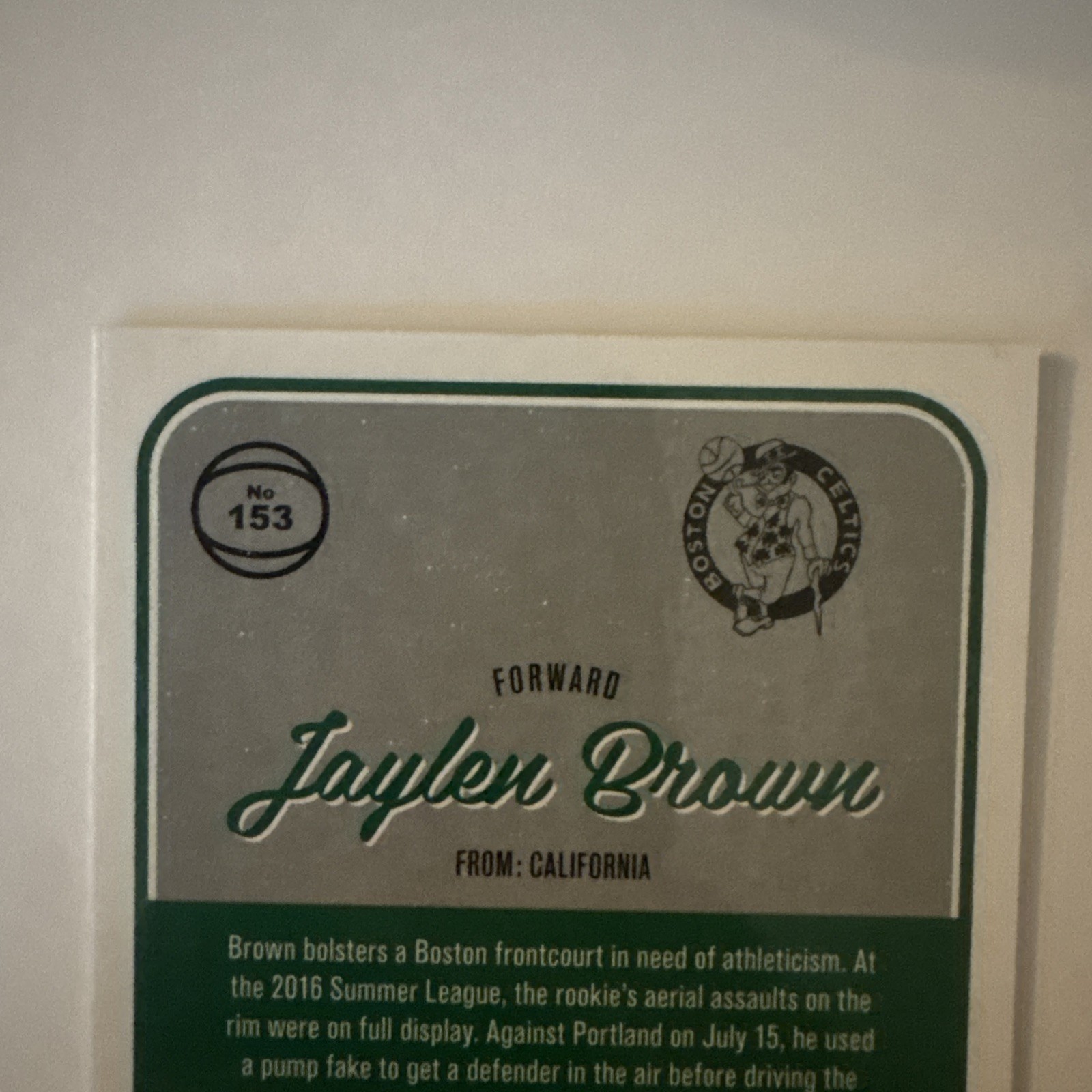 2016-17 Panini Donruss Optic – Jaylen Brown #153 (RC)