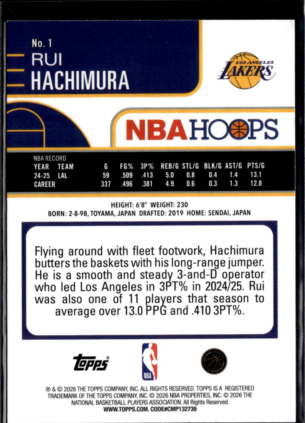 2025-26 Hoops #1 Rui Hachimura