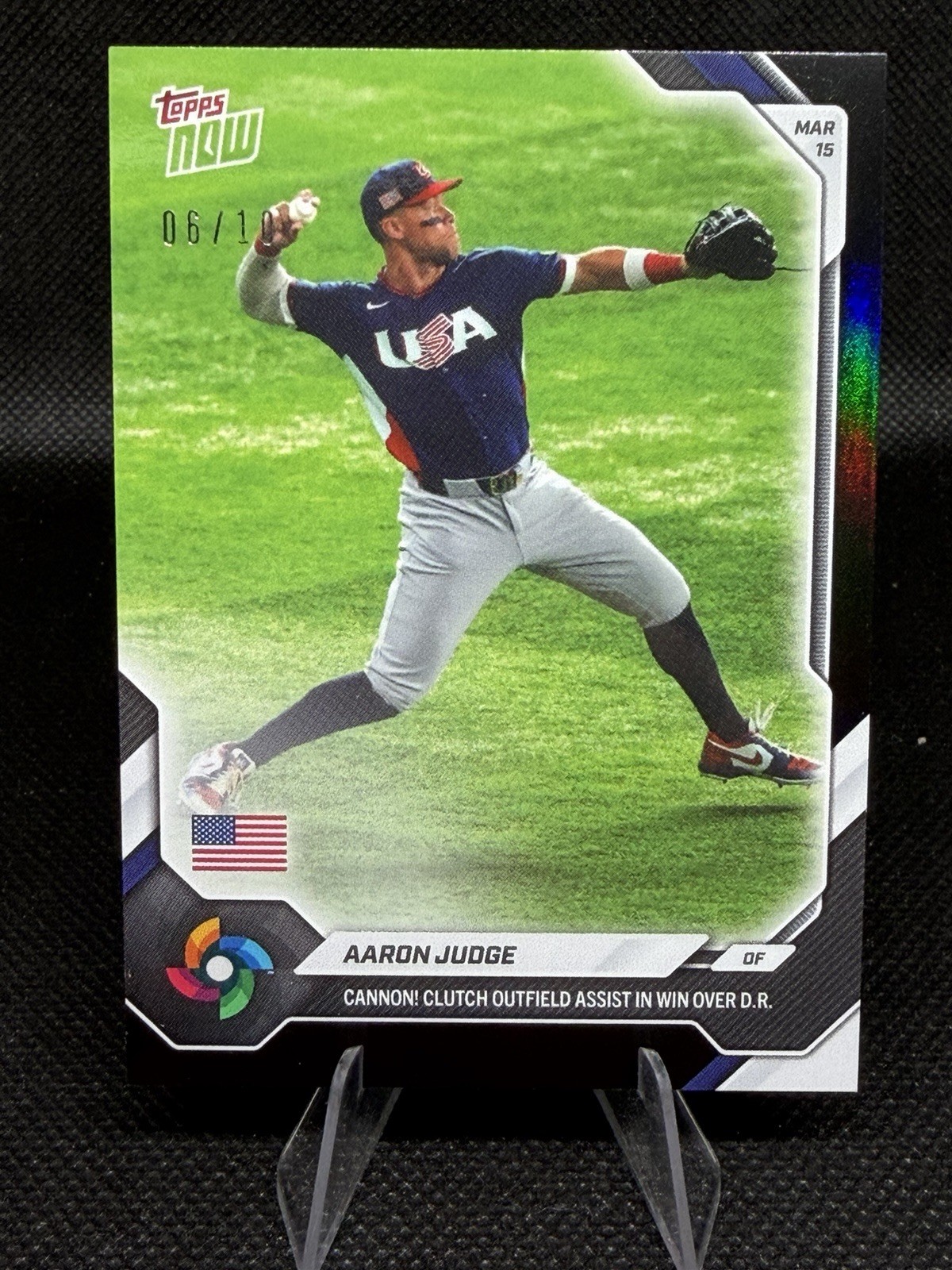 Aaron Judge Clutch Assist World Baseball Classic Topps NOW Black Foil /10 #36