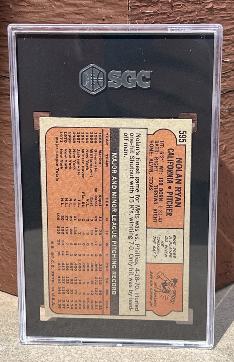 1972 Topps #595 Nolan Ryan SGC 5.5 – California Angels HOF!