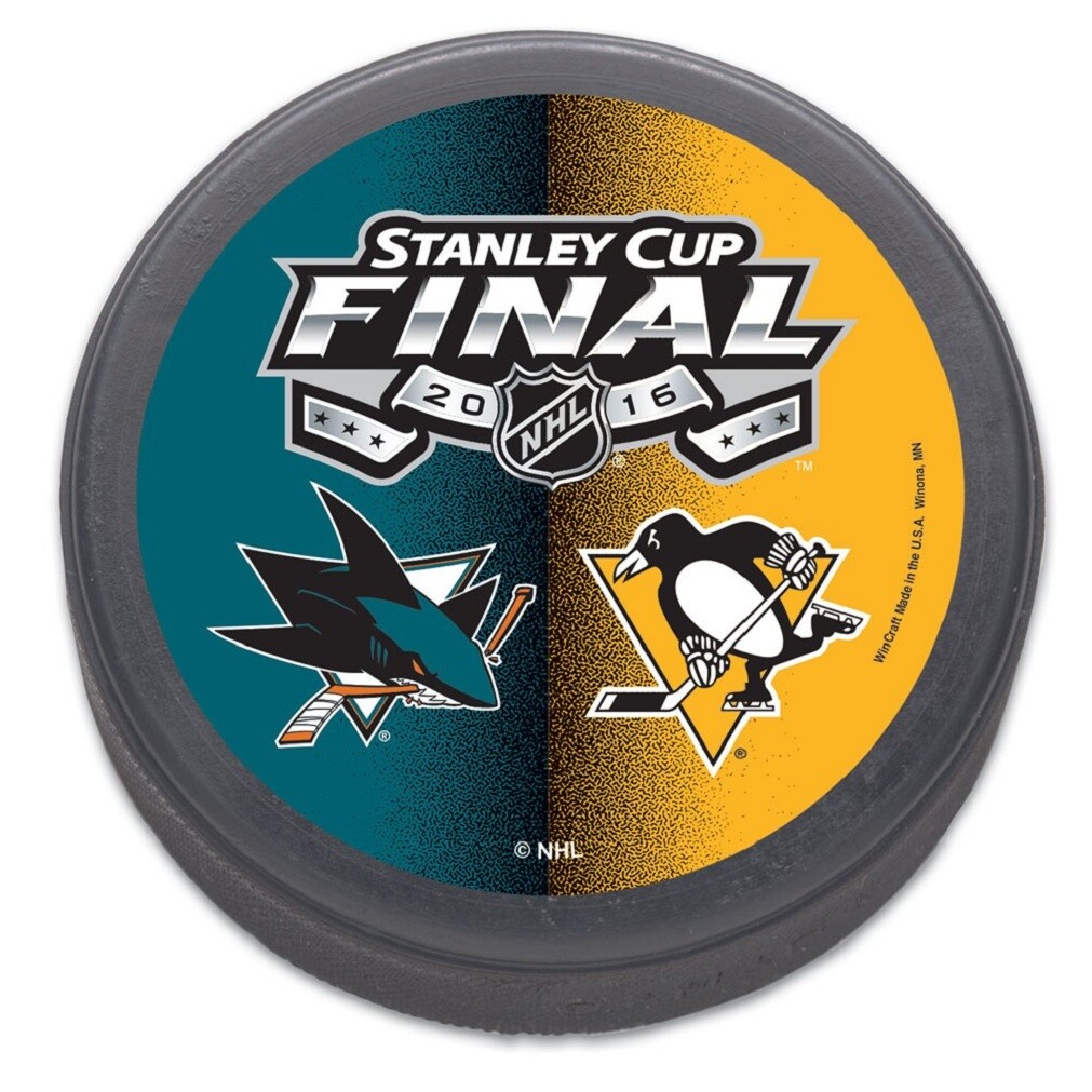2016 PITTSBURGH PENGUINS vs SAN JOSE SHARKS STANLEY CUP FINALS PUCK – #Win_#A0L