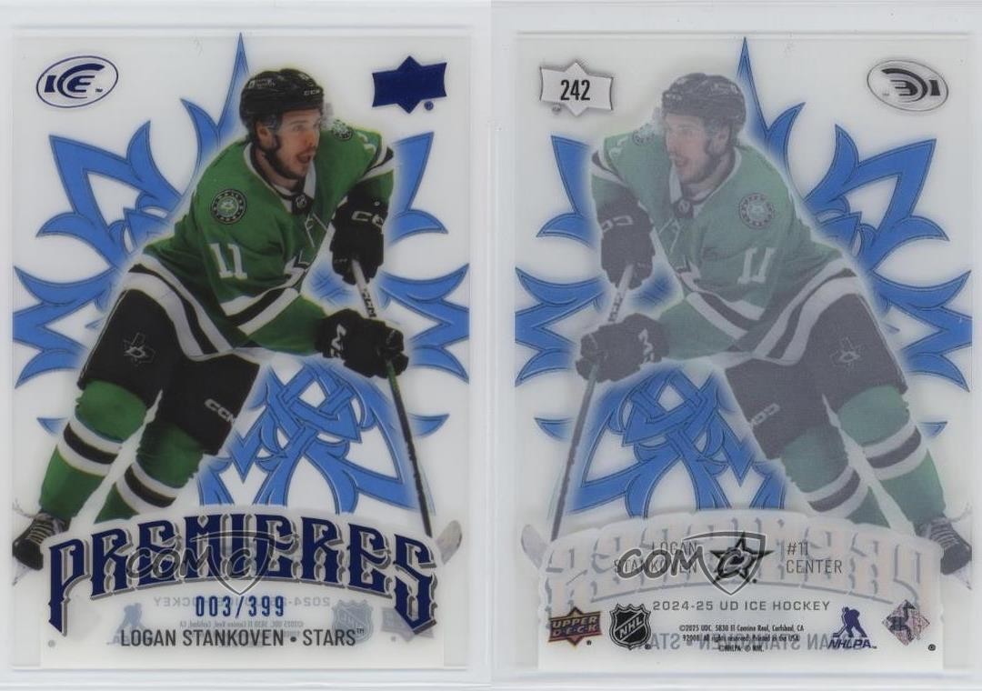 2024-25 Upper Deck Ice Premieres Blue 3/399 Logan Stankoven #242 Rookie RC 1sr1