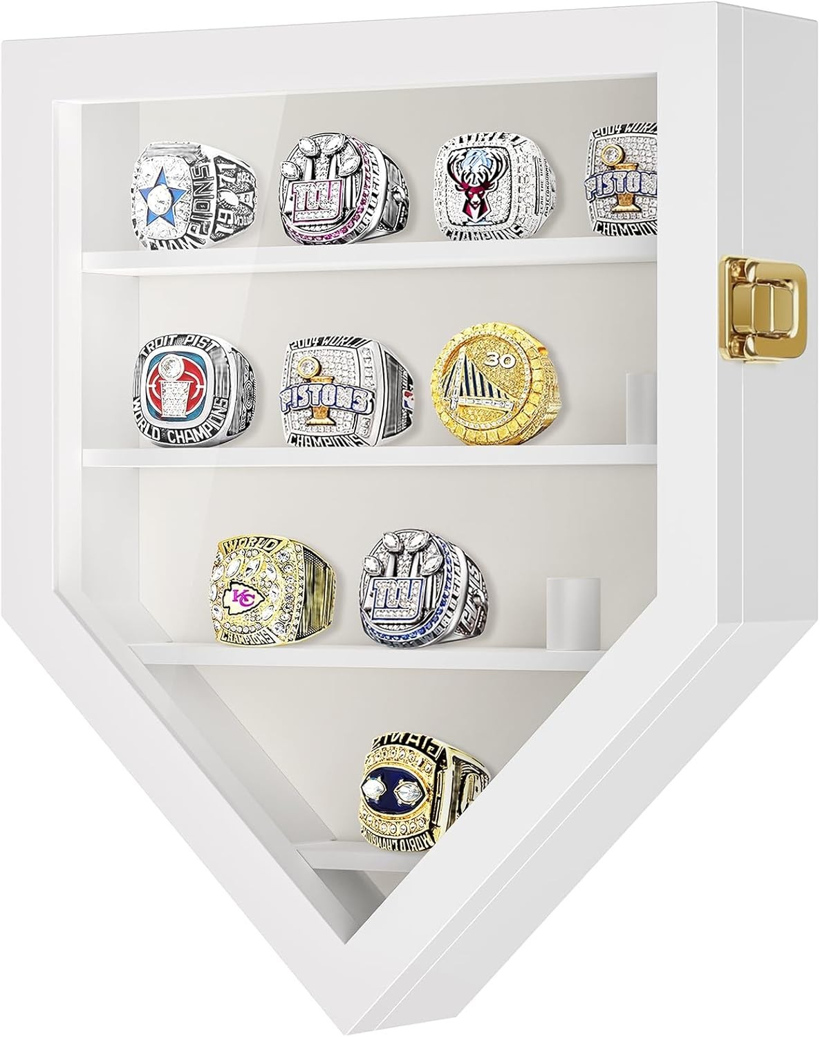 Acrylic Glass Baseball Ring Display Case – 12 Rings