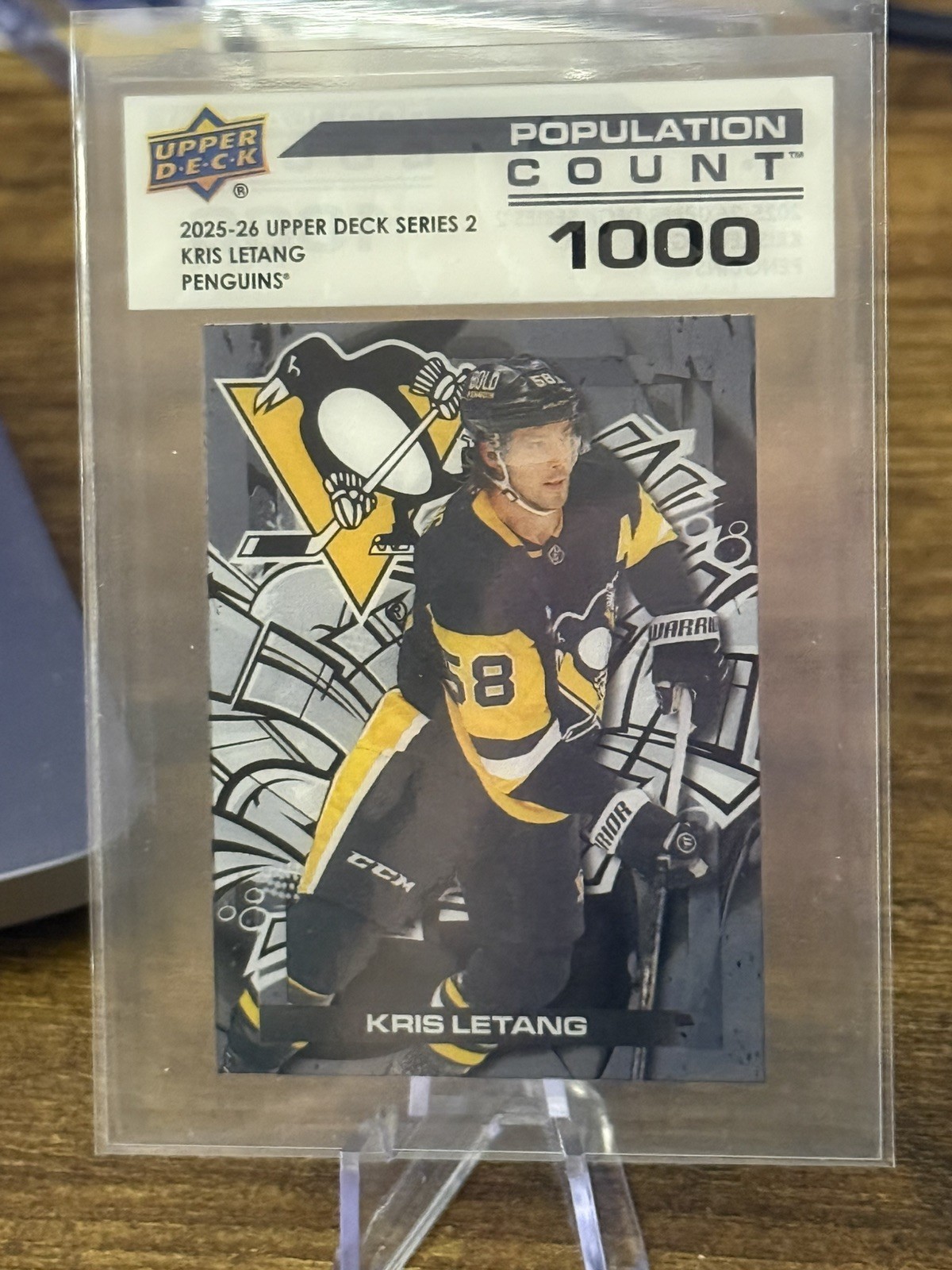 2025-26 Upper Deck Series 2 Population Count 1000 Kris Letang #PC-42 Penguins