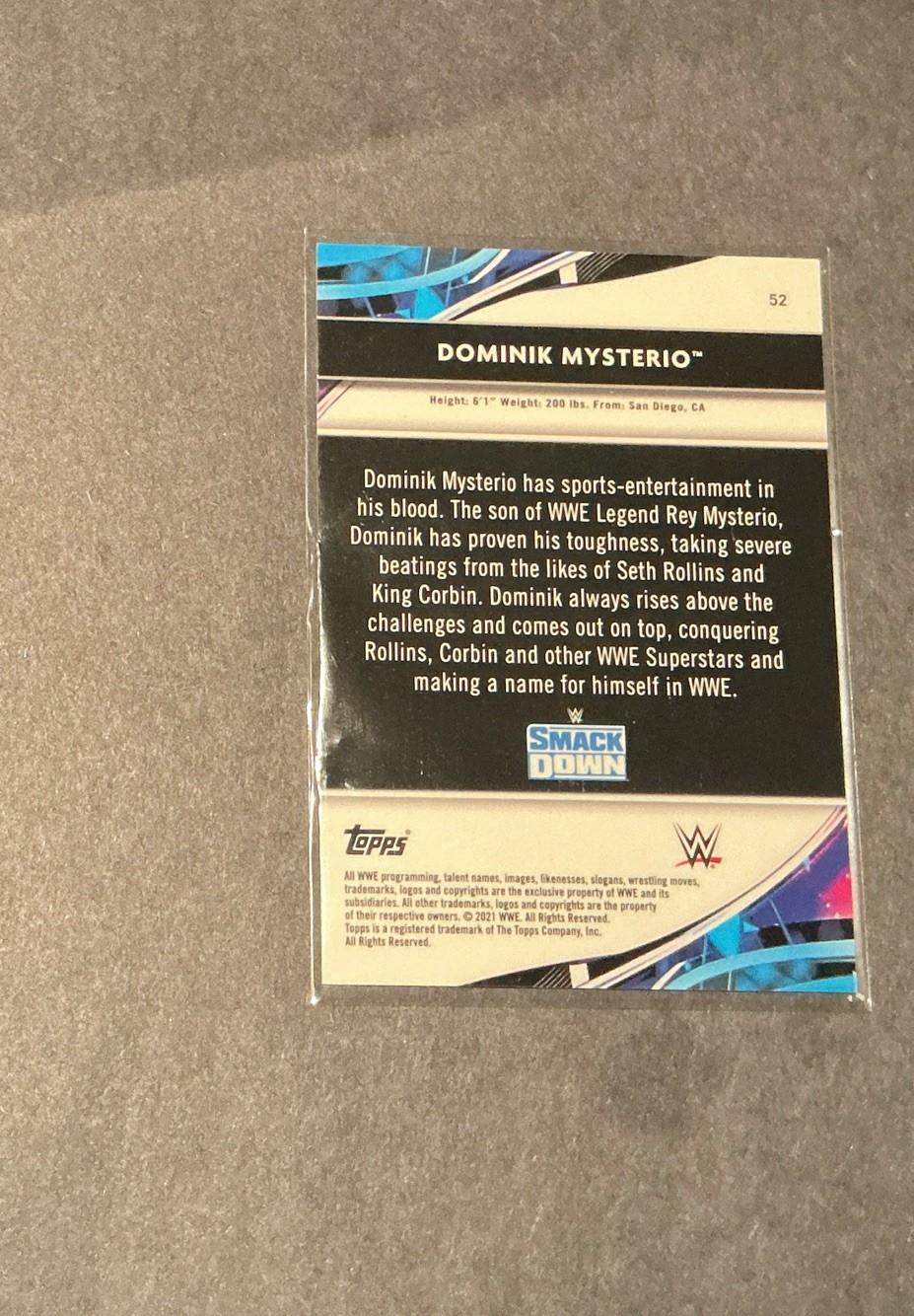 2021 Topps Finest Dominik Mysterio Gold Refractor RC 50/50 *Bookend*