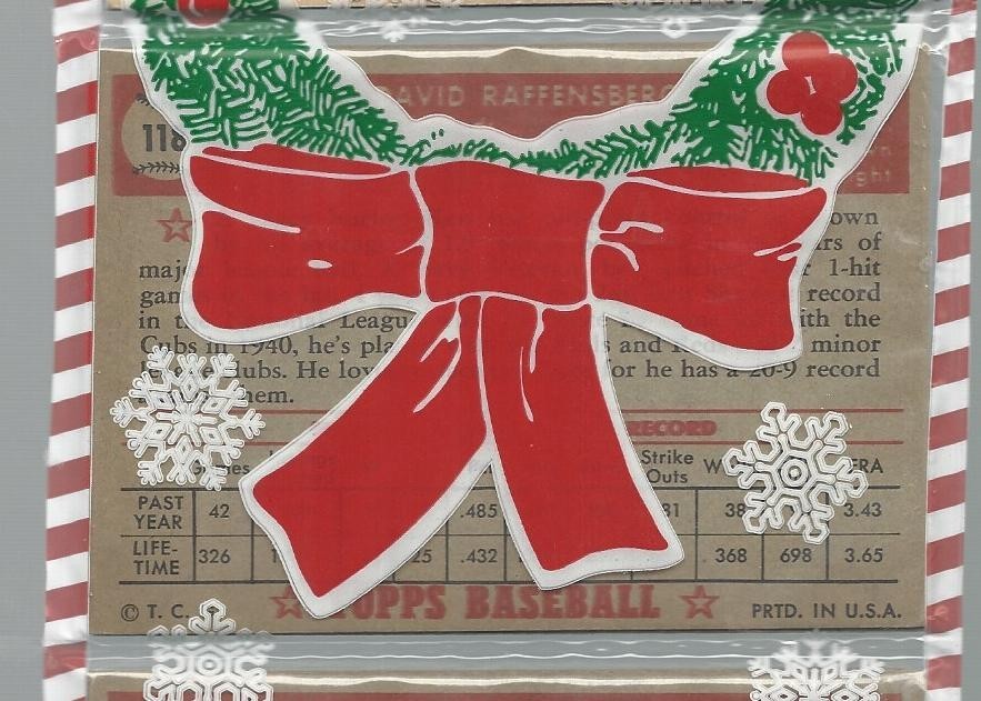 1952 TOPPS Christmas RACK PACK POSSIBLE MICKEY MANTLE ROOKIE/ED MATHEWS R!!!