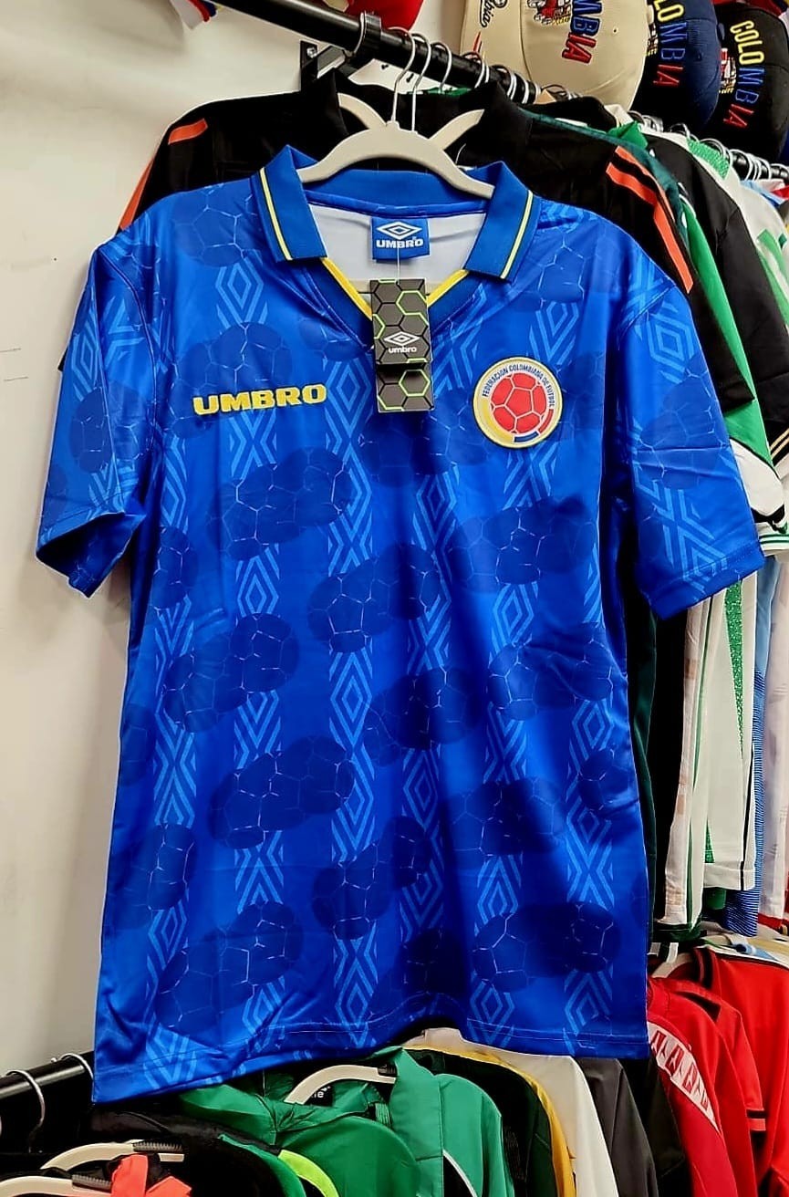 Camiseta Colombia Retro Mundial 1994 Azul -Colombia Jersey 1994 Vintage Colombia