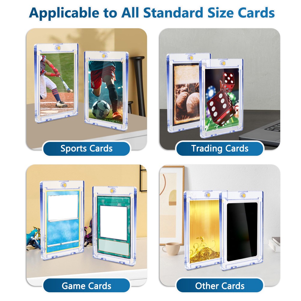 1-10X Magnetic Card Holders 35PT-360PT For Trading Sports Card Protectors Sleeve