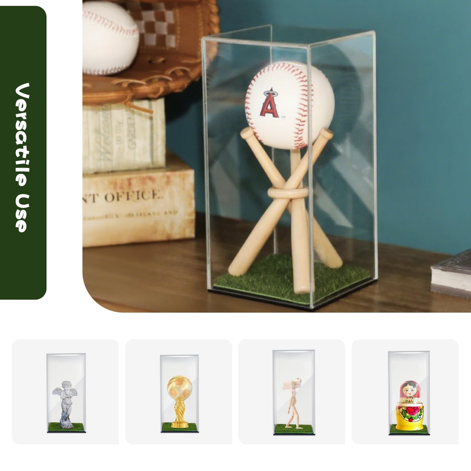 Premium Baseball Display Case Integrated with Baseball Stand: A Acrylic Showc…