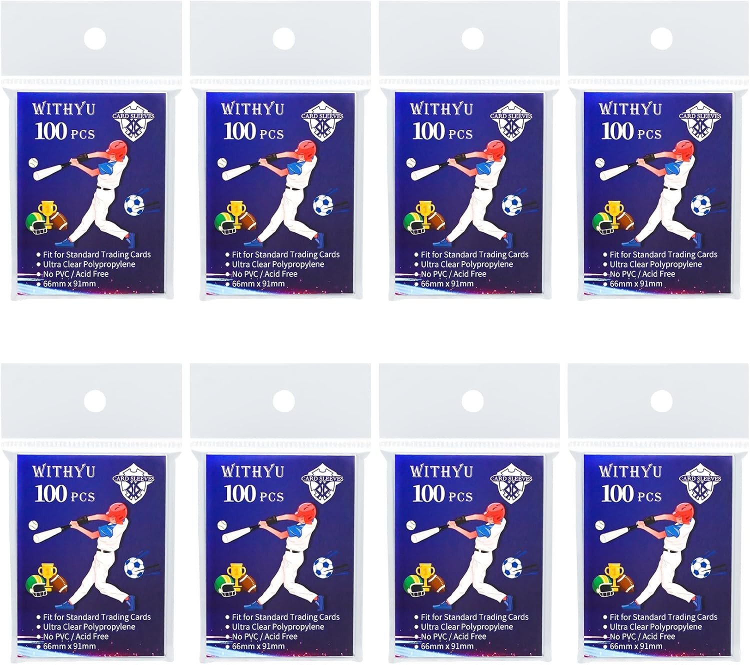 400 Pcs Soft Trading Card Sleeves, Top Loading Penny Card Sleeves for Standard C