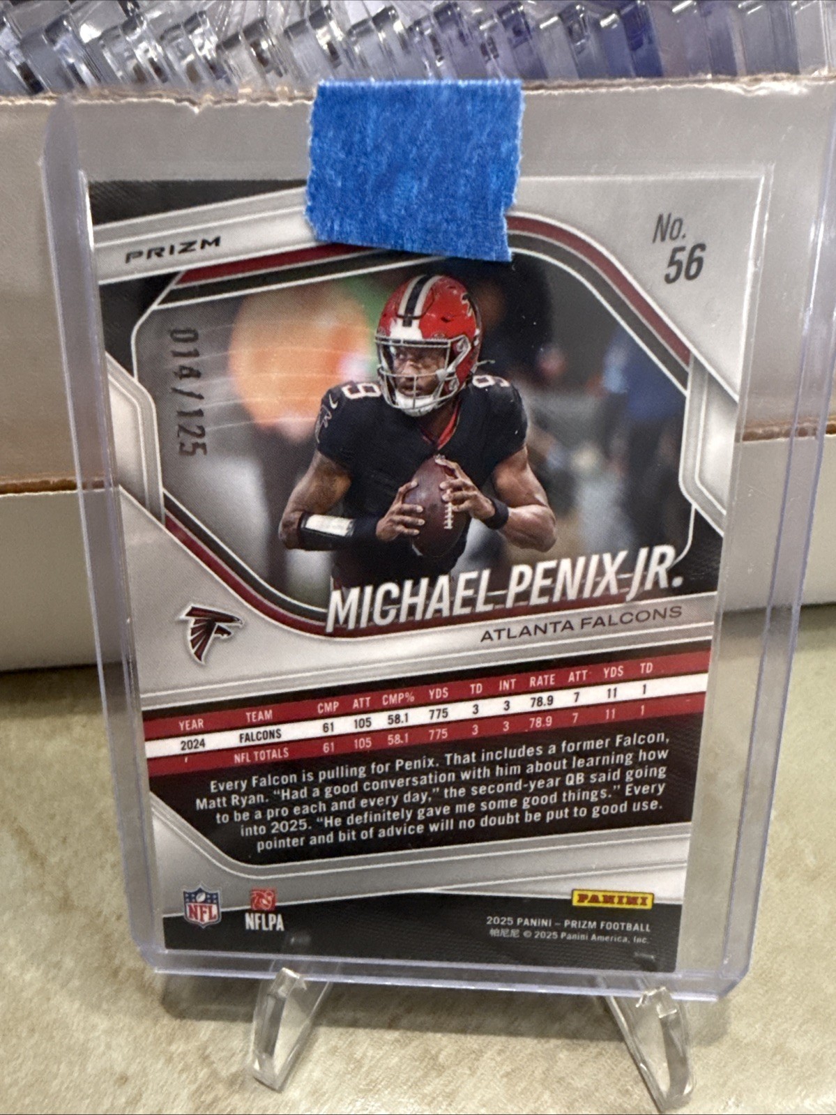 2025 Panini Prizm – Michael Penix Jr. #56 No Huddle Blue Prizm /125