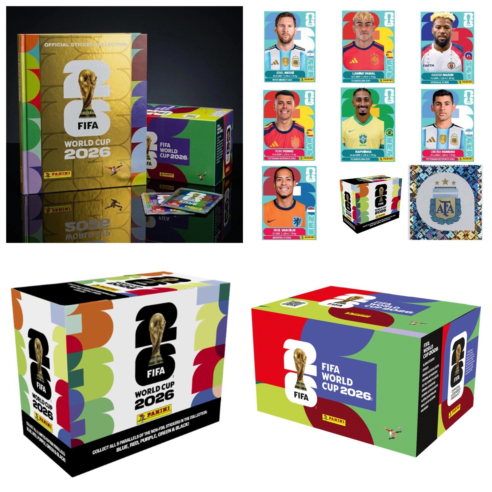 Panini FIFA World Cup 2026 Premium Gold Hardcover Album + LATAM Stickers Box