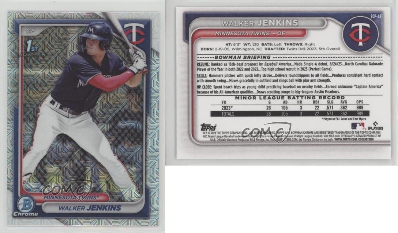 2024 Bowman Chrome Prospects Mega Box Mojo Refractor Walker Jenkins #BCP-43 1sr2