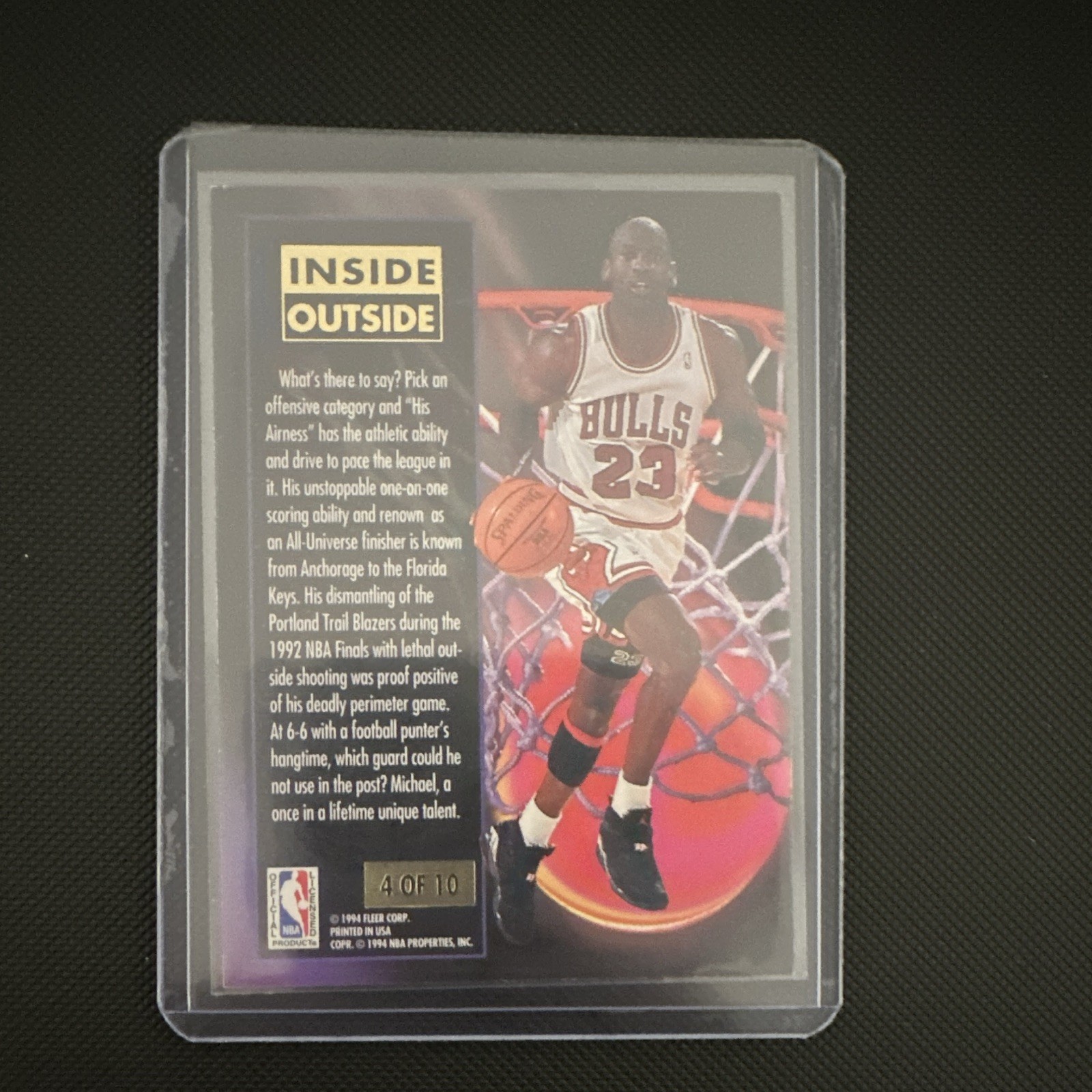 Fleer Ultra 1993-94 Inside Outside Insert Michael Jordan #4 Chicago Bulls