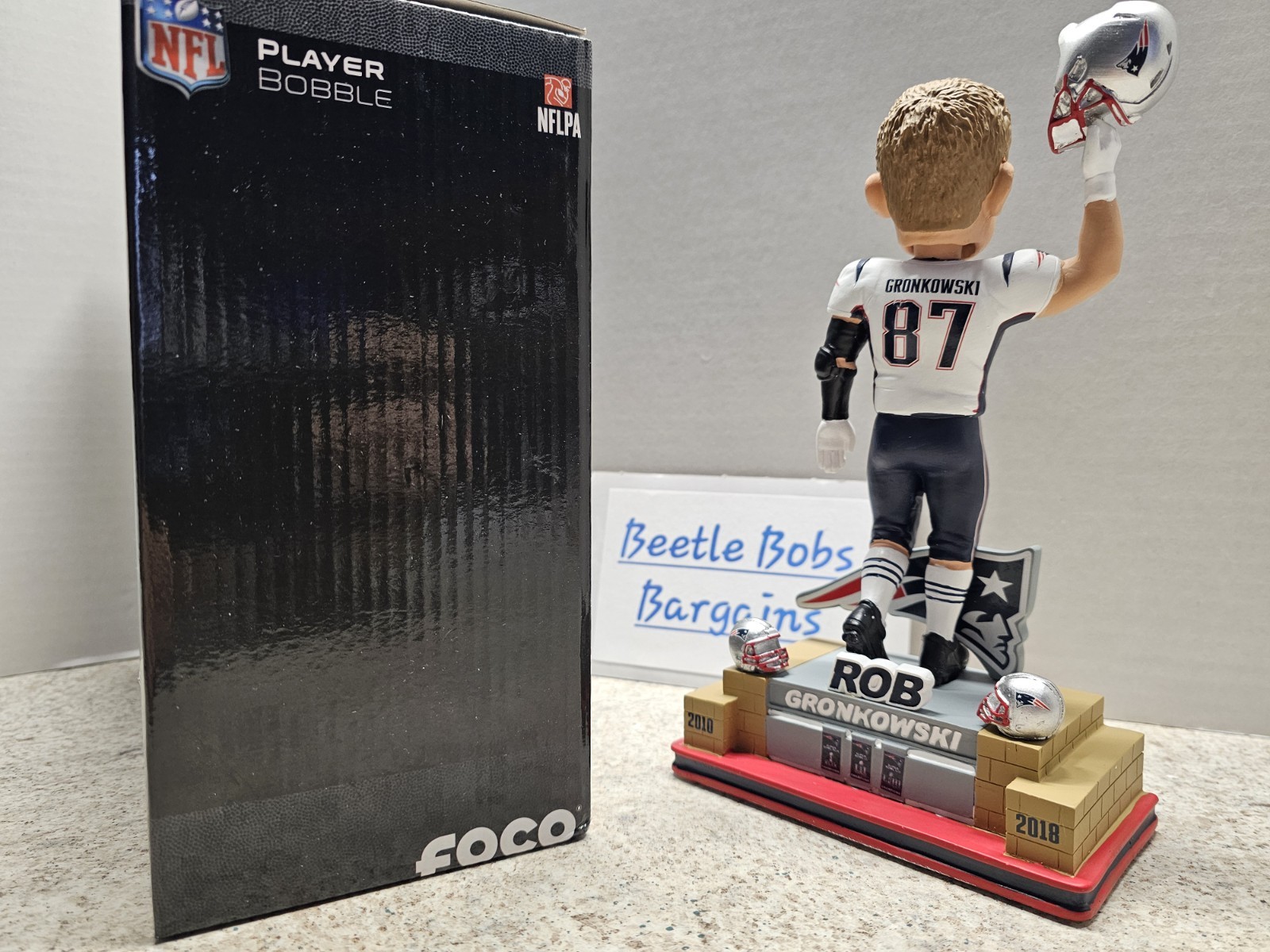 Rob Gronkowski New England Patriots NFL FOCO #’d 80/1087 Bobblehead NIB Farewell