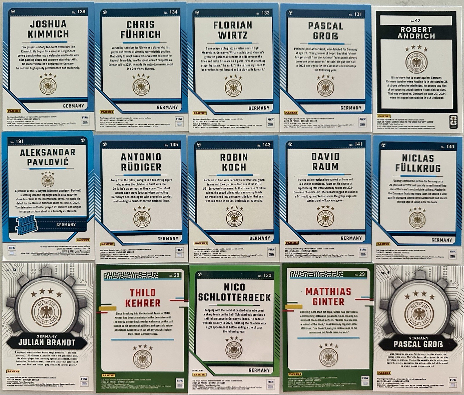 2023, 24&25 Donruss Optic/Donruss FIFA Team Germany🇩🇪DEUTSCHER⚽️Fußball-Bund