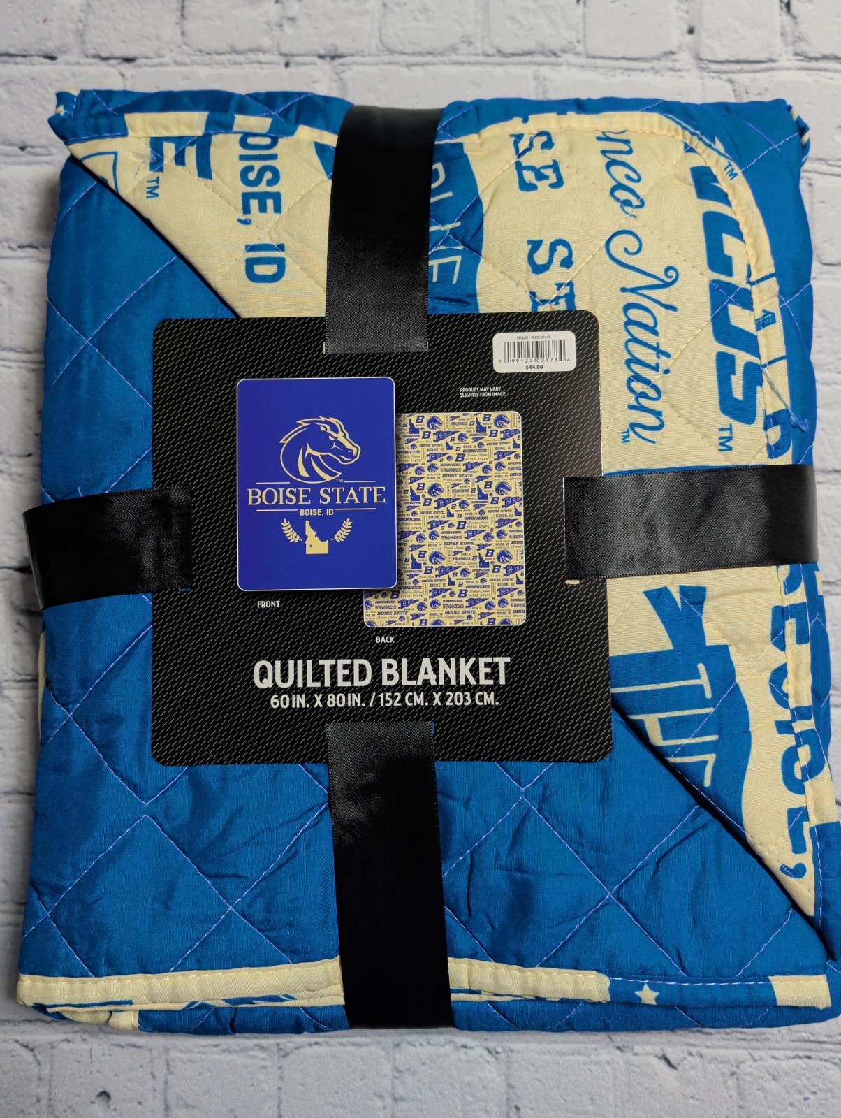 NEW NCAA Boise State Broncos Lightweight Quilted Blanket 60″x80″ Double Sided