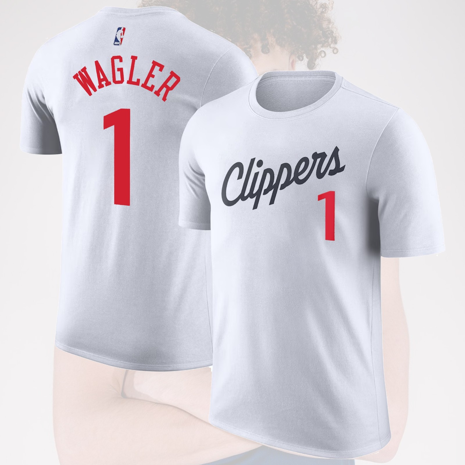 NEW – Keaton Wagler #1 Los Angeles Clippers 2026 Player Name & Number for Fans