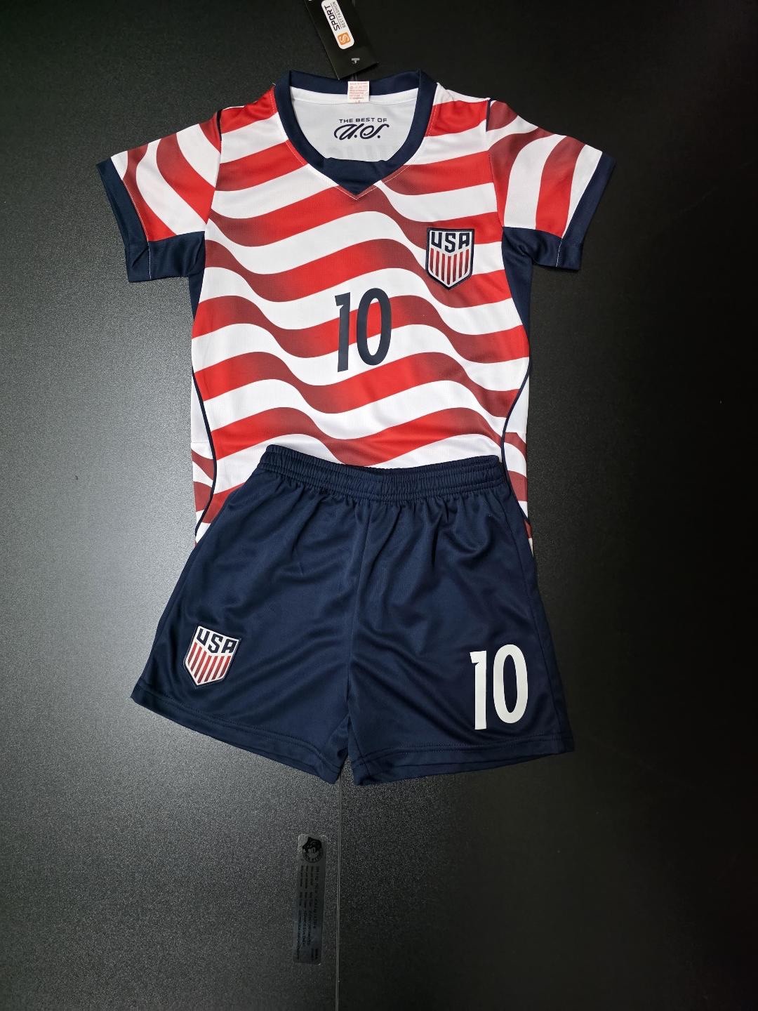 usa Soccer Kids And adult Jersey and Shorts #10