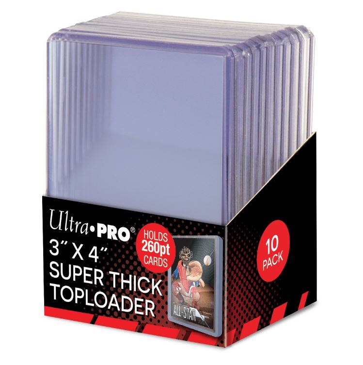 (10) Ultra Pro Super Thick 260pt Toploader Card Holders For Extreme Thick Cards