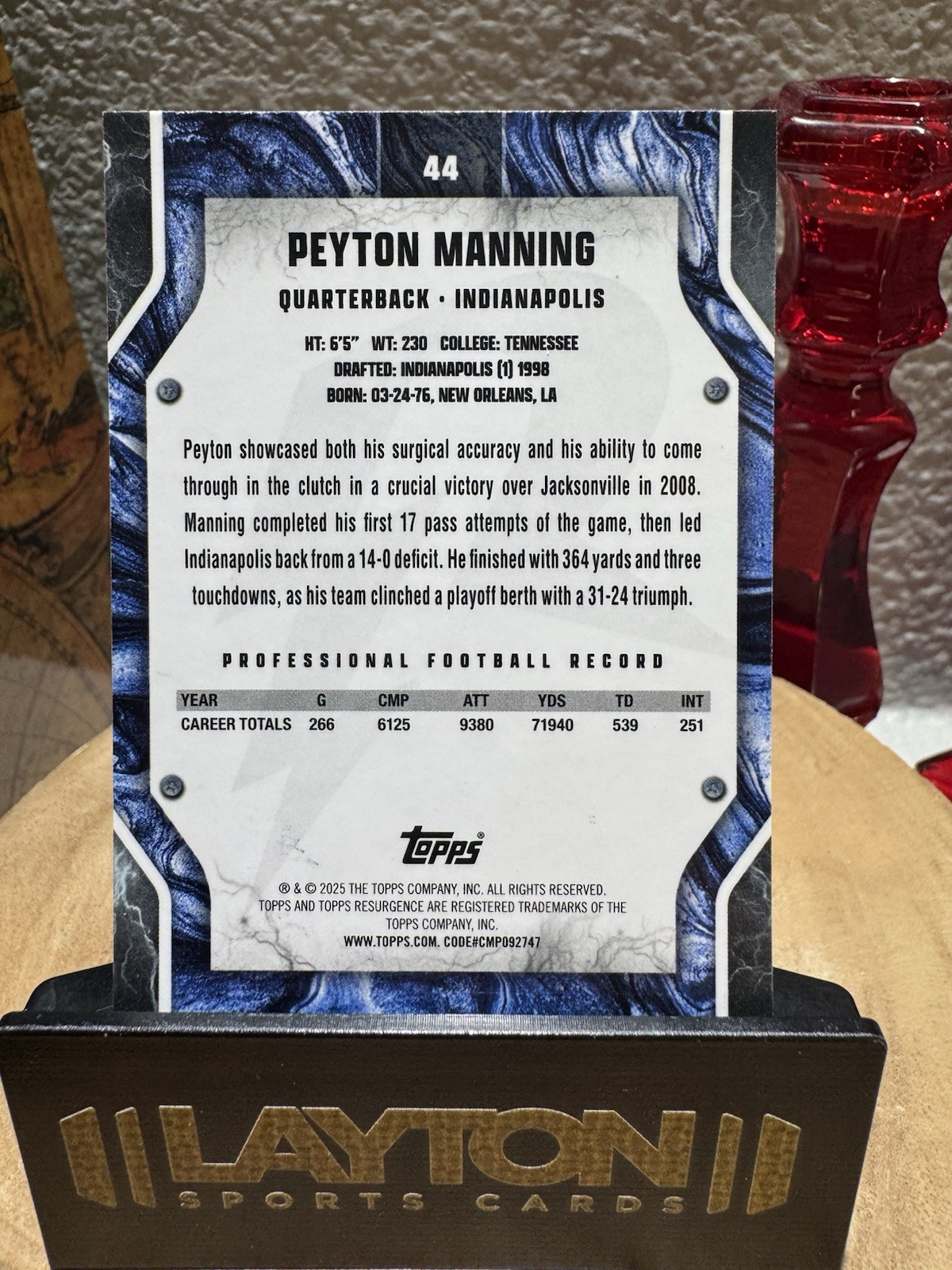 2024 Topps Resurgence Peyton Manning #44 Blue and Orange Shock Disco