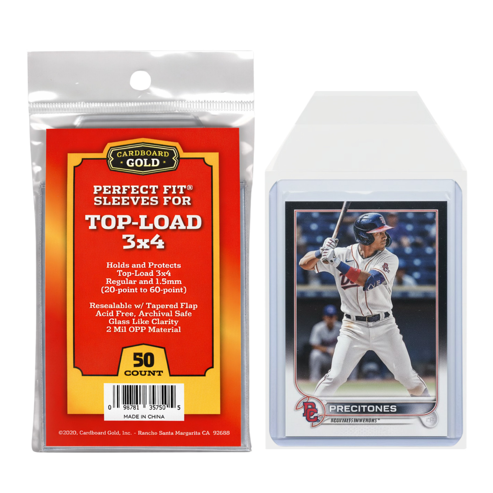 Perfect Fit Cover Sleeves for Toploaders 20pt-60pt Size – 50ct Pack