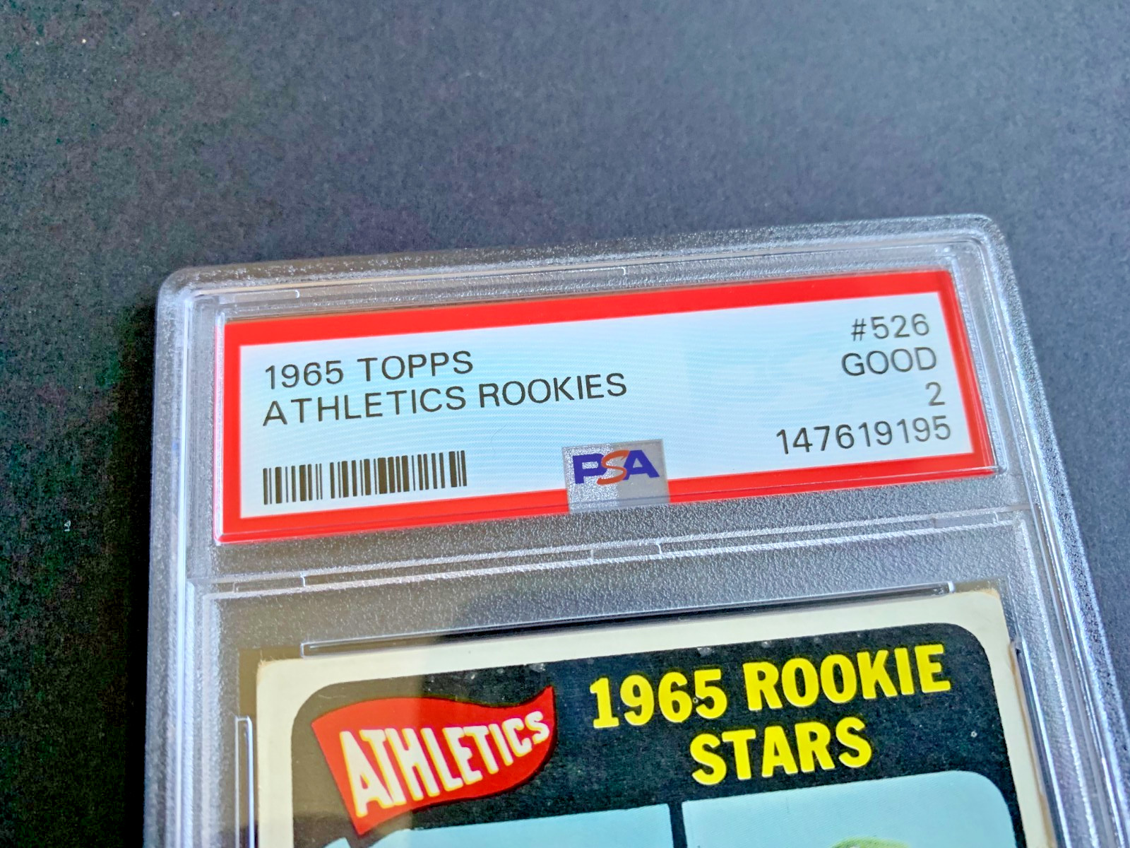 1965 Topps Athletics Rookies JIM “CATFISH” HUNTER PSA 2 plus Odom, Lockwood,