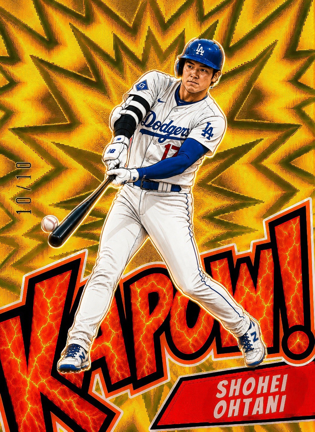 Limited 2026 Shohei Ohtani Vertical Gold Kapow Original Art Card #10/10 MVP