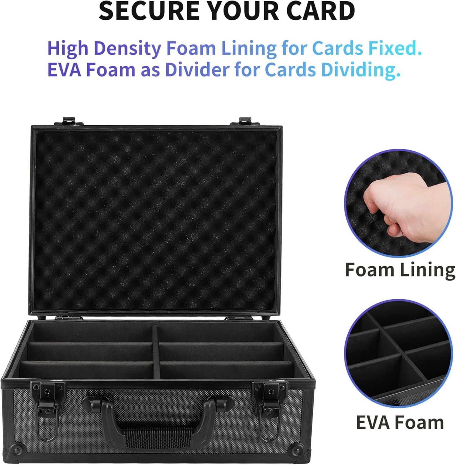 35PT Toploader Storage Card Box 6-Slot Aluminum Lockable Case w/keys Ship Free