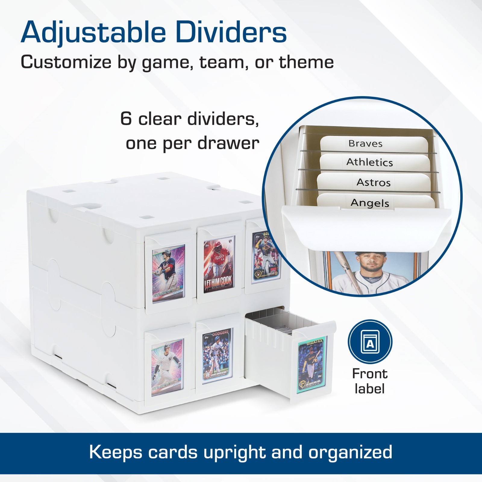 BCW Card Box Bin 6 Drawers Hold 1000+ Gaming / 700 Sports Cards Plastic Catalog