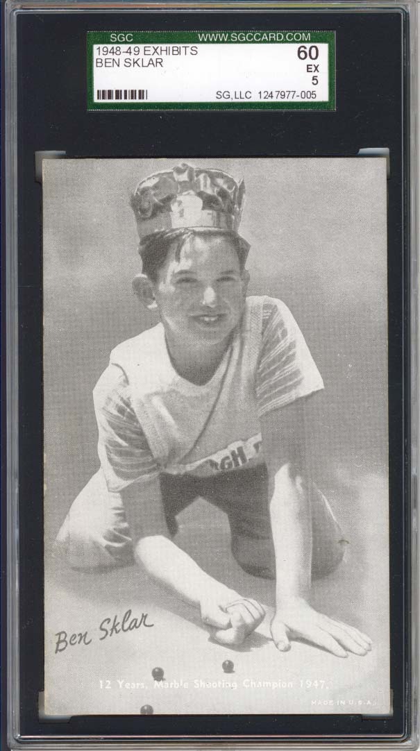 1948-49 Sports Champion Exhibit,Sklar,SGC60,Black/White Tint,Highest