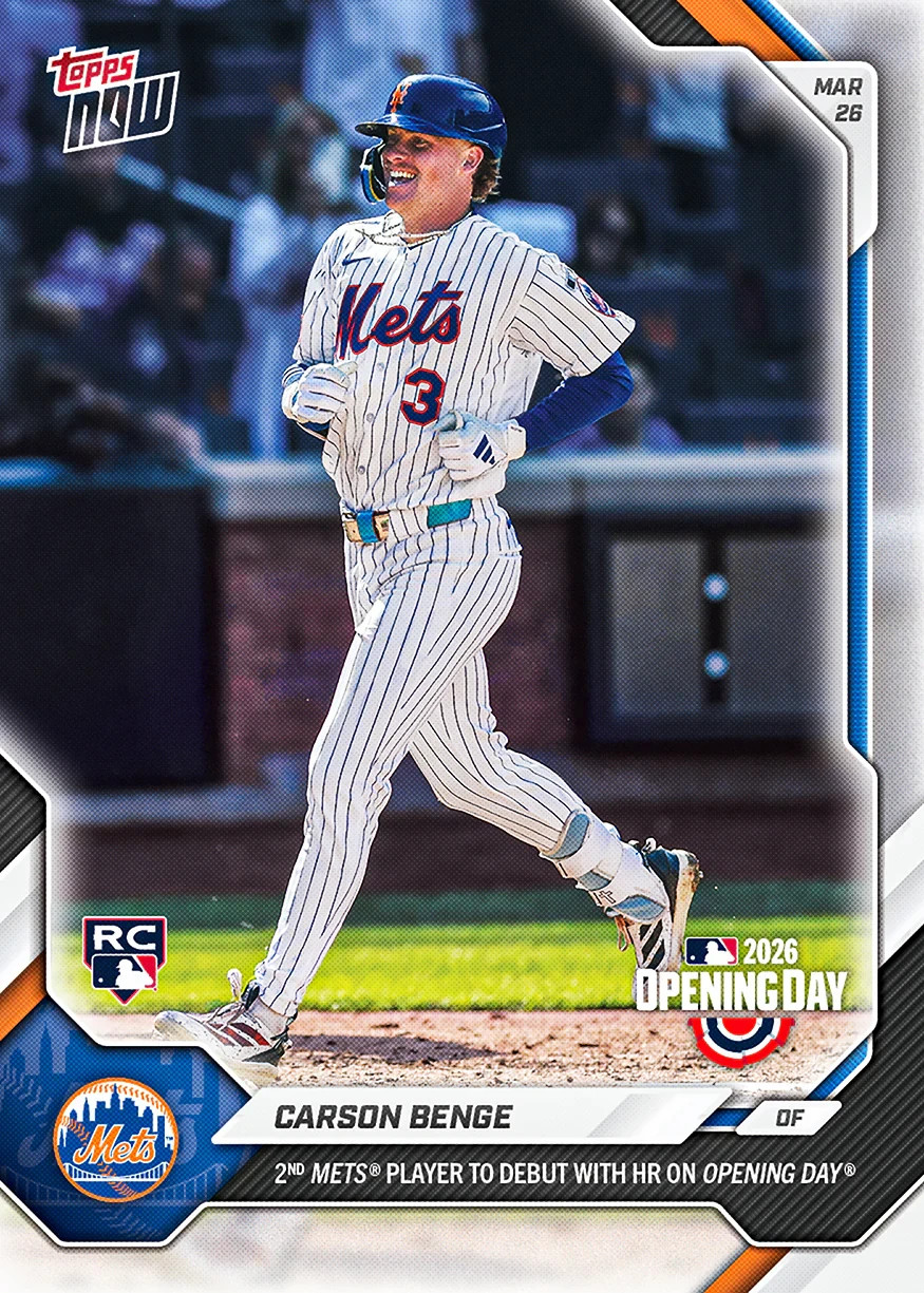 Carson Benge RC 1st HR Debut Opening Day- 2026 MLB Topps NOW – Card 3