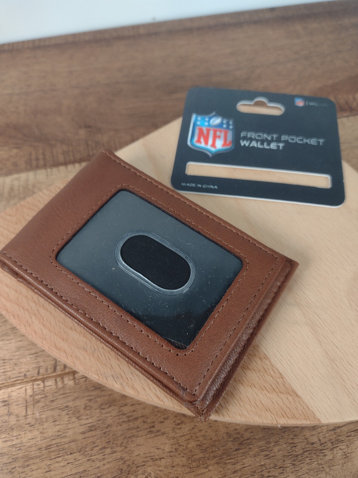 Chicago Bears Men’s Leather Wallet – Brown Front Pocket Wallet – NFL Bears