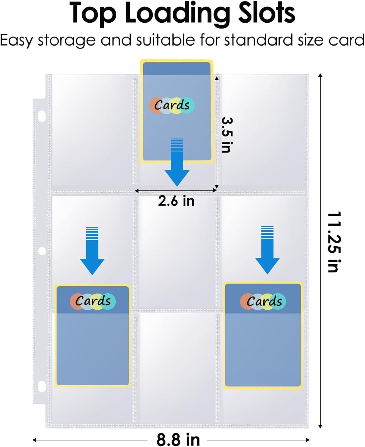 540 Pockets Card Sleeves Binder Sheets Baseball Card Sleeves Pages for 3 Ring…