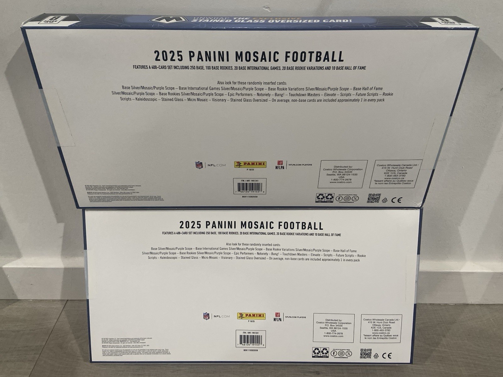 Lot of (2) 2025 Panini Mosaic NFL Football Cards Bundle Box w/ 2 Stained Glass