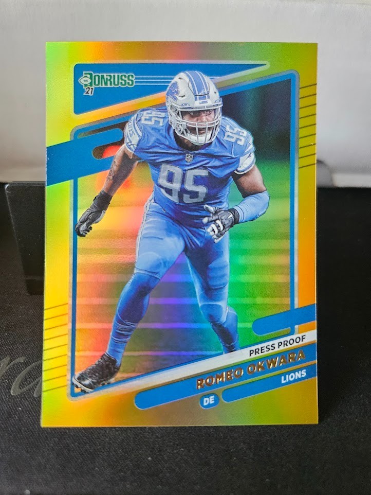 2021 Donruss Football Premium Gold Press Proof #178 Romeo Okwara Lions