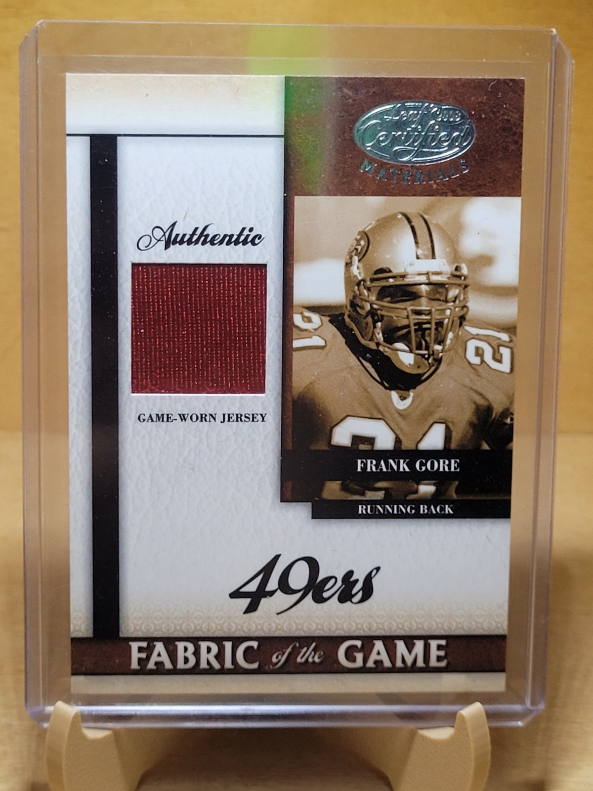 2008 Leaf Certified #84 Frank Gore Jersey Materials Fabric of the Game /99