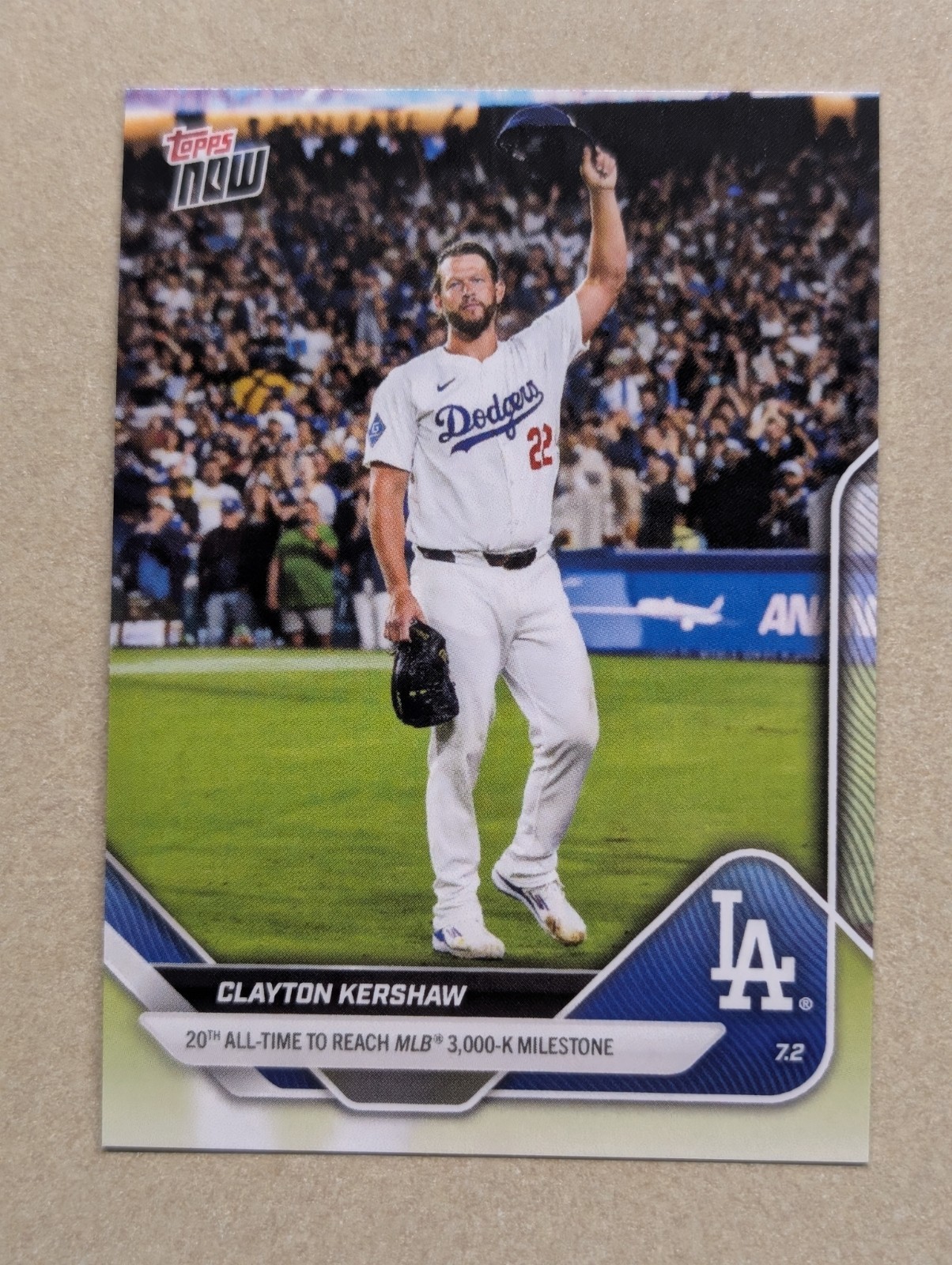 2025 Topps Now #373 – Clayton Kershaw #373 3K Strikeouts Dodgers