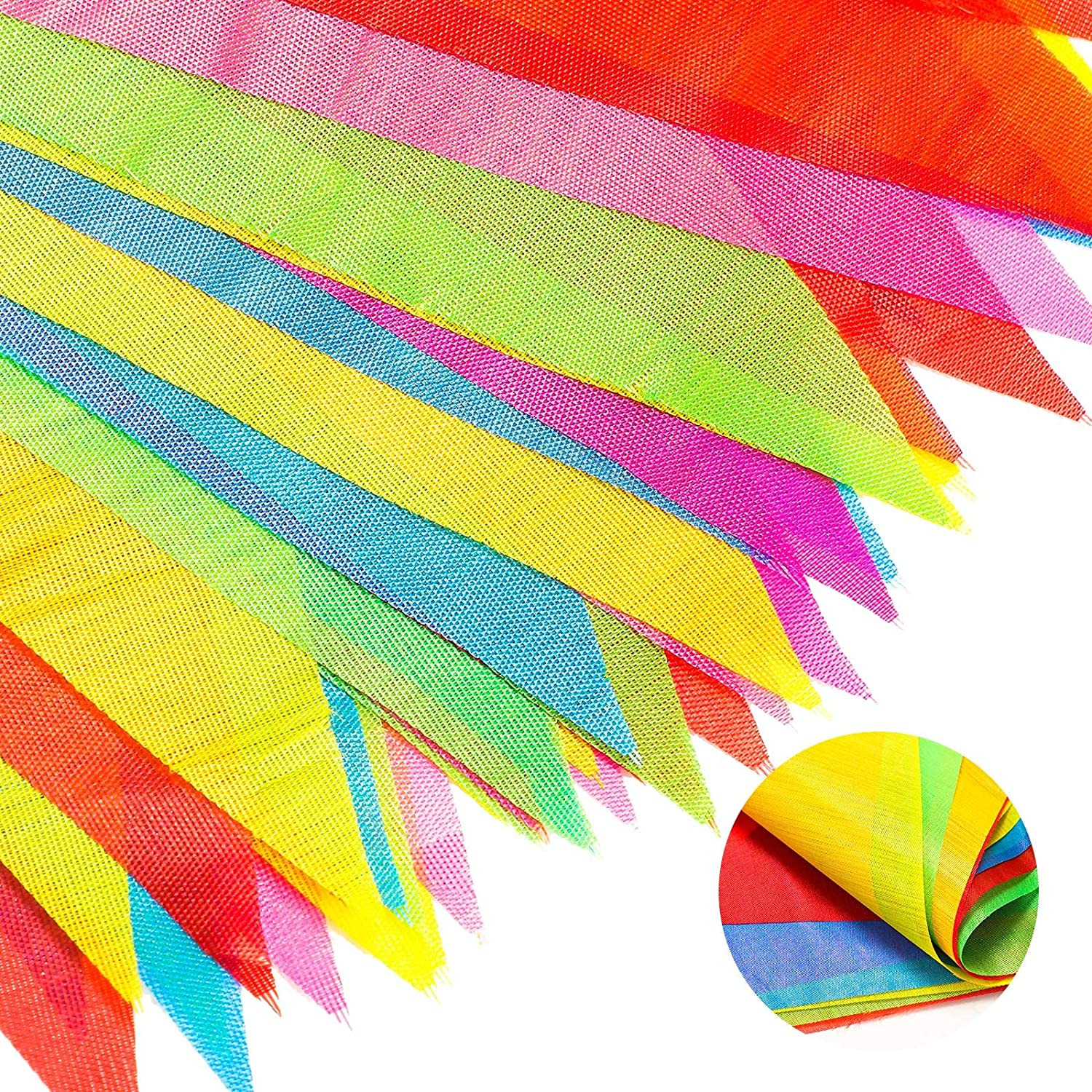 20 Sets 1640 Ft 1000 Pcs Flag Pennants Bulk Pennant Banner Multicolor Outdoor Ga
