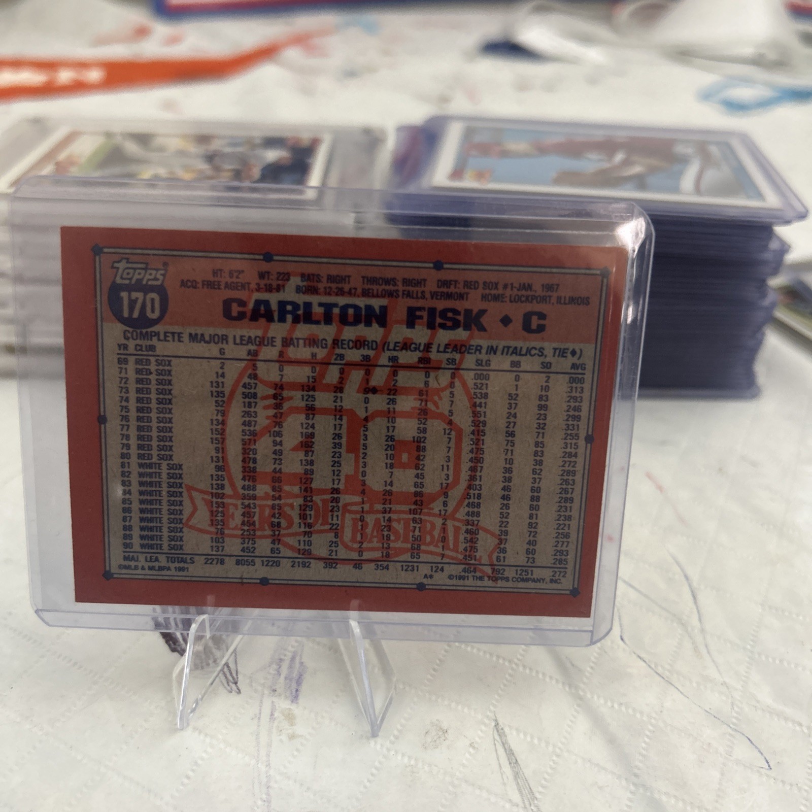Carlton Fisk 1991 Topps Desert Shield #170 Rare Military Parallel White Sox